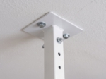 Close-up of the wire grid deck and ceiling bracket
